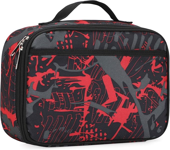 rickyh style Lunch Box with Padded Liner, Spacious Insulated Lunch Bag Durable Thermal Lunch Cooler Pack with Strap for Men Women Boys Girls Adults School Sports Beach Picnic Work Camp,2 Pocket