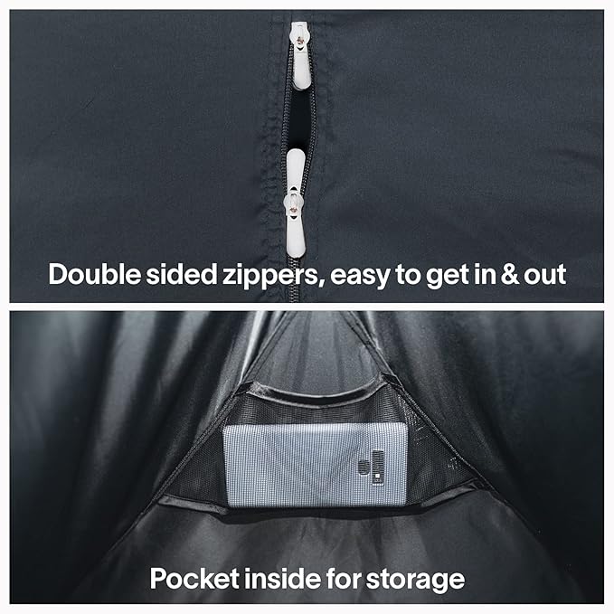 EighteenTek Bed Canopy Office Bed Tents Dream Tents Privacy Space Office Sleeping Tents Indoor One Person Lay Down NOT Sitting Pop Up Portable Frame Curtains Breathable Grey Cottage Grey 87"x28"x33"H