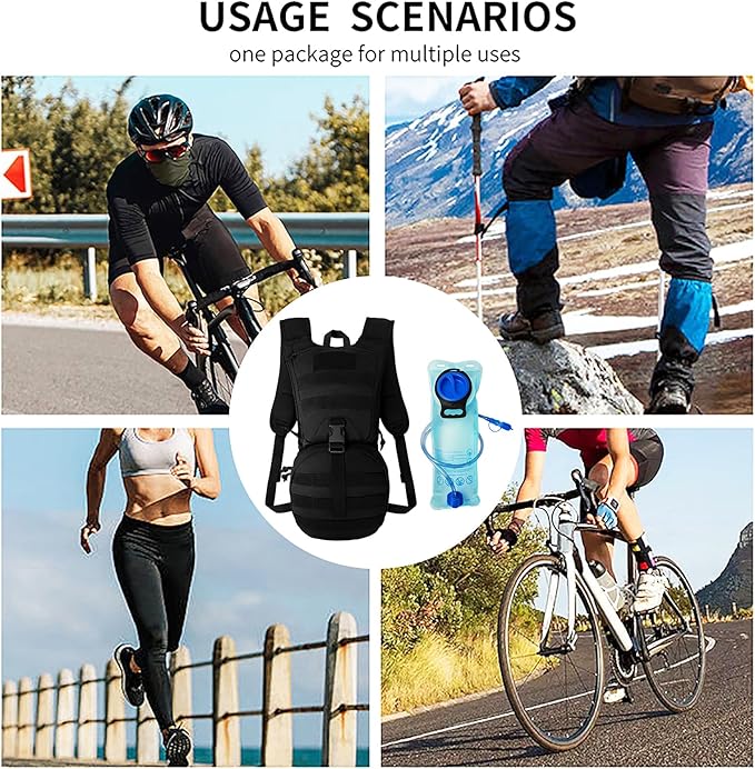 Tactical Molle Hydration Backpack Pack, Military Insulated Water Backpack with 3L Water Bladder for Hiking Running Biking Cycling