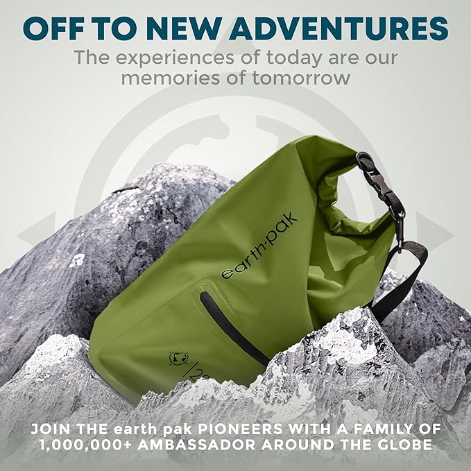 Earth Pak Waterproof Dry Bag with Zippered Pocket - Waterproof Dry Bag Backpack Keeps Gear Dry