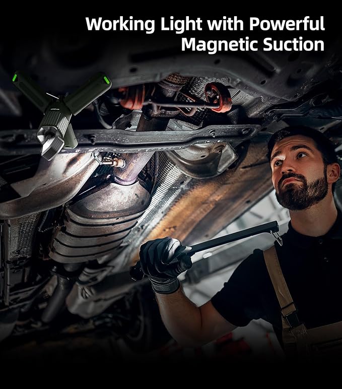 Camping Light Telescopic Camper Lantern Rechargeable 10500mAh Battery Built-in Magnetic Camp Lamp for Emergency, Camping, Hiking (Army Green)