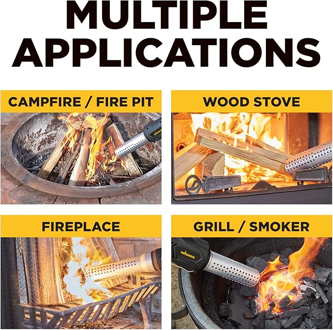 Wagner Electro-Torch C900085 Fire Starter, Charcoal Starter and Lighter, BBQ Smoker, Grill Starter, Chemical Free Heated Air with Built-In Blower