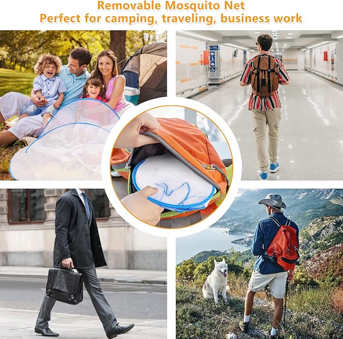 Portable Mosquito Net Tent, Folding Mosquito Head Net, Pop Up Mosquito Tent Netting for Bedding Camping Traveling Patio (1 Pack, Large)