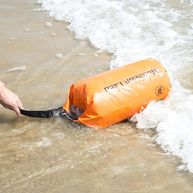 Mountain Land Waterproof Beach Dry Bag 30L Roll Top Backpack Boat Bag Dry Sack for Kayaking Rafting Fishing Hiking Camping Orange