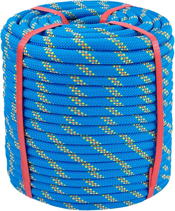 Arborist Rigging Rope Blue - 1/2 Inch Diameter 150 Ft - Heavy Duty Bull Rope for Arborist Climbing Nautical Swing Outdoor Adventures