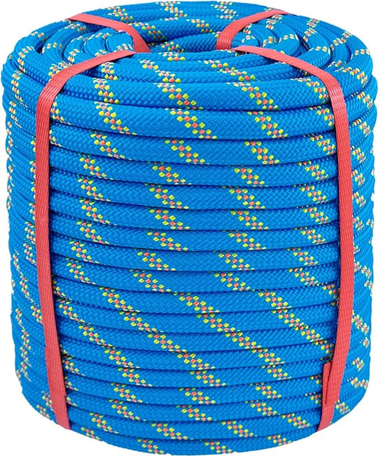 Arborist Rigging Rope Blue - 1/2 Inch Diameter 150 Ft - Heavy Duty Bull Rope for Arborist Climbing Nautical Swing Outdoor Adventures