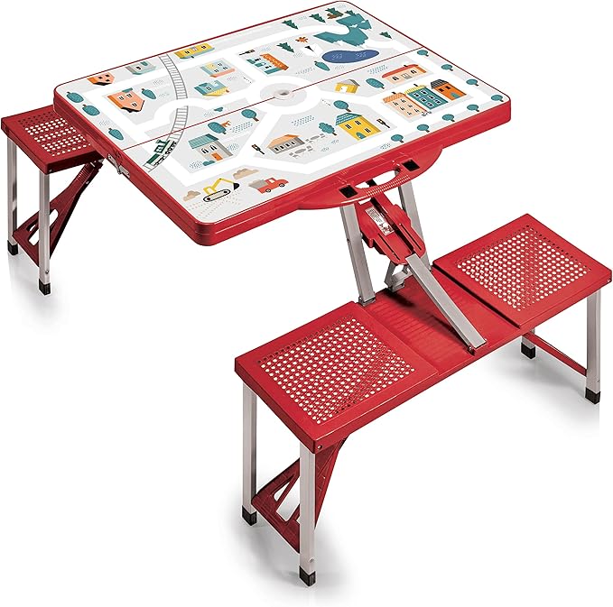 PICNIC TIME Folding Picnic Table, Camping Table, Outdoor Table with Umbrella Hole