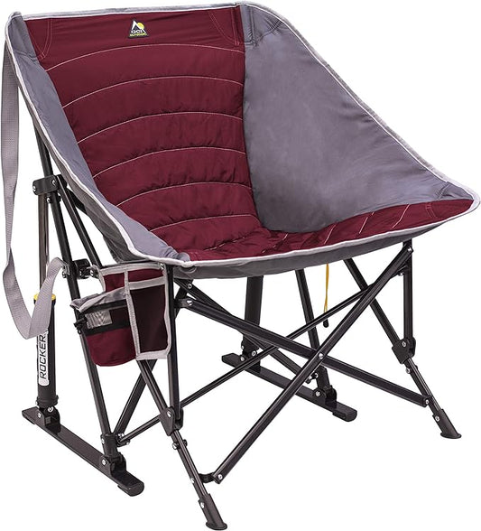 GCI Outdoor MaxRelax Pod Rocker Portable Rocking Chair & Outdoor Camping Chair, Red