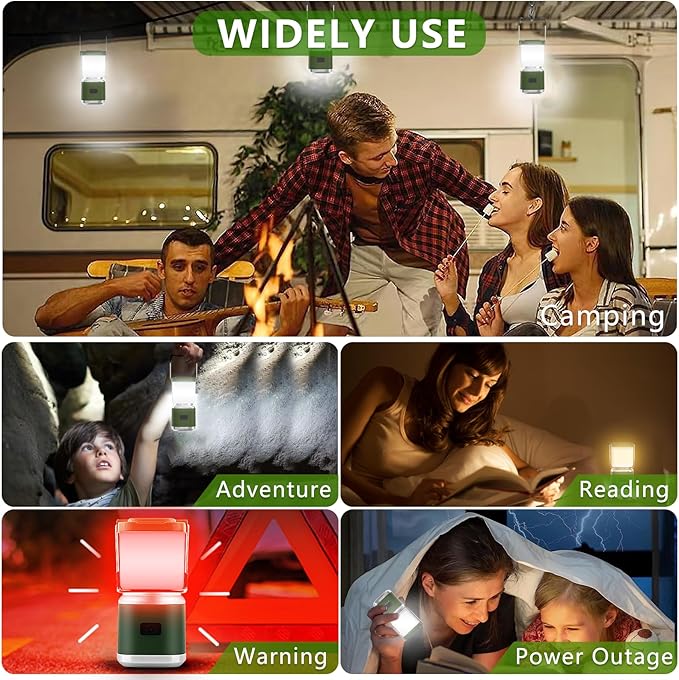Small Camping Lantern Rechargeable -4inch, 2000LM LED Camping Lights Lantern with Redlight&20Hours Runtime& Stepless Dimming, Hurricane Emergency Lights for Power Outages, Waterproof Camping Lamp,2pcs