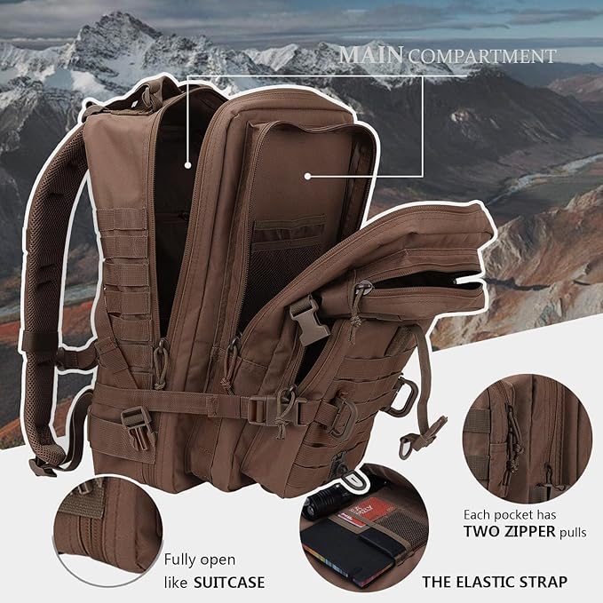 MOLLE Assault Pack, Tactical Backpack Military Army Camping Rucksack, 3-Day Pack