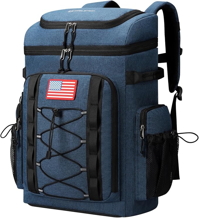 Maelstrom Backpack Cooler,Soft Lightweight Leakproof Cooler Backpack,50 Can Insulated Cooler Bag,Keeps 50 Cans Hot/Cold for Up to 16 Hours,Waterproof Lunch Backpack for Men Women-Blue