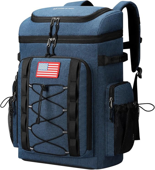 Maelstrom Backpack Cooler,Soft Lightweight Leakproof Cooler Backpack,50 Can Insulated Cooler Bag,Keeps 50 Cans Hot/Cold for Up to 16 Hours,Waterproof Lunch Backpack for Men Women-Blue