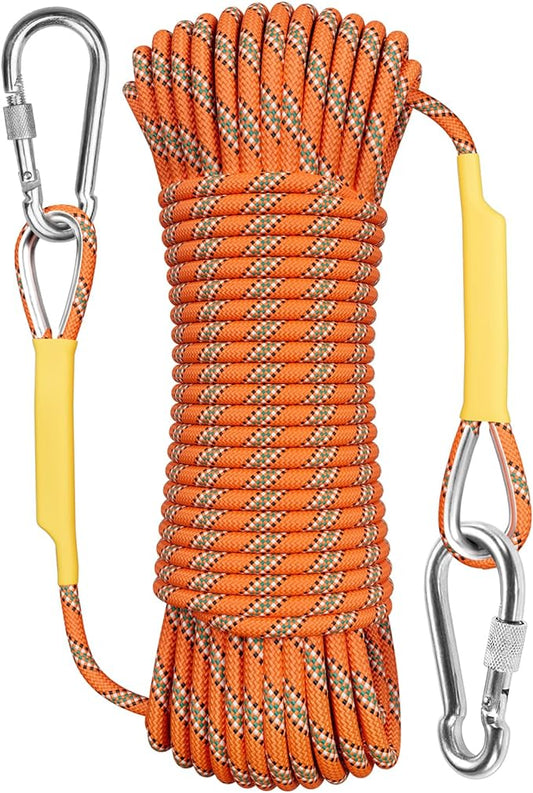 X XBEN Outdoor Climbing Rope 10M(32ft) 20M(64ft) 30M(96ft) 50M(160ft) 70M(230ft) 152M(500FT) 352M(1000FT) Static Rock Climbing Rope for Escape Rope Ice Climbing Equipment Fire Rescue Parachute