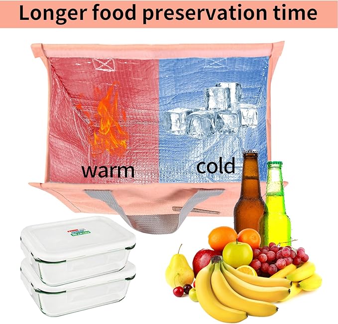 Red Insulated Lunch Bag, Portable and Durable, Suitable for Work, Travel, Picnics, Hiking, Mountain Climbing, Outings