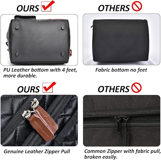 LOKASS Lunch Bags for Women Double Deck Insulated Lunch Box Large Cooler Tote Bag with Removable Shoulder Strap Wide Open Thermal Meal Prep Lunch Organizer for Men Adults Work Picnic, Black-Square