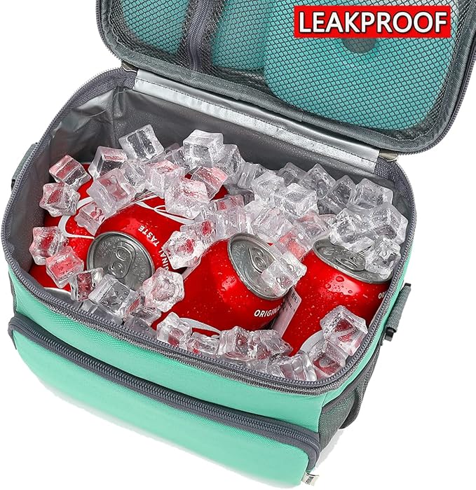 Insulated Lunch Bag for Adult/Women/Men, Reusable Large Lunch Box Cooler Soft Tote, Thermal Meal Prep Lunch Pail with Adjustable Shoulder Strap for Picnic/School/Travel/Office, Green