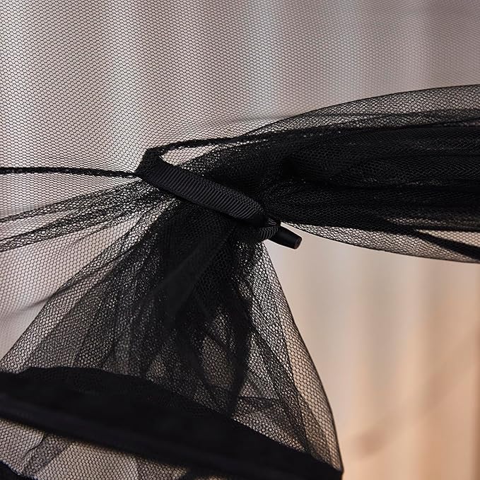 Mengersi Pop Up Mosquito Net for Bed,Portable Folding Mosquito Net Tent with Net Bottom for Baby Adults Camping Travel(Black,Twin)