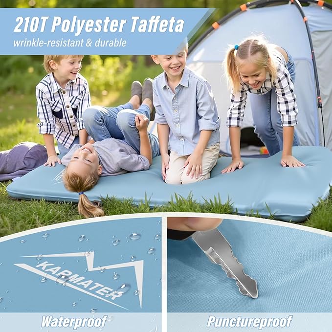 Self Inflatable Sleeping Pad, 3.1" Ultra-Thick Memory Foam Camping Pad，Fast Inflate & Deflate with Air Pump，Insulated Camping Mattress Pad for Travel, Camping, Backpacking and Hiking, All Season Use