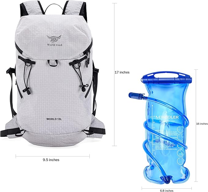 15L Hydration Backpack with 2L Water Bladder - Lightweight Running Vest for Men, Hiking Backpack Trail Running Pack for Cycling, Hiking, Outdoor Sports (3 Colors)