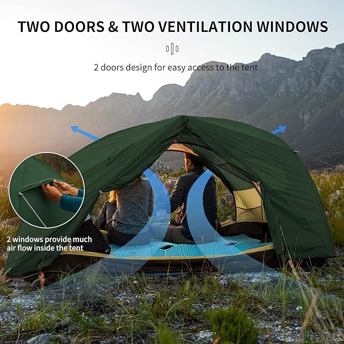Naturehike Star River Tent Silicone Fabric Ultralight 2 Person Double Layers Aluminum Rod Camping Tent