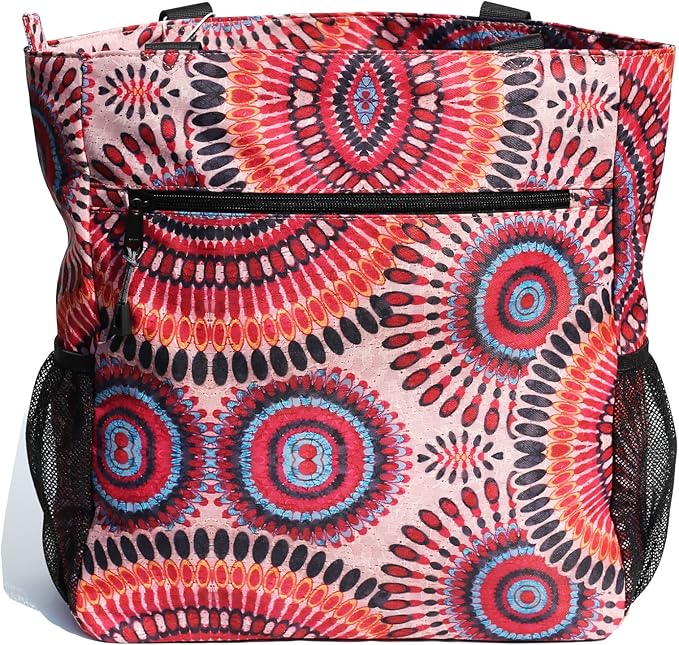 ESVAN Original Floral Water Resistant Large Tote Bag Shoulder Bag for Gym Beach Travel Daily Bags Upgraded