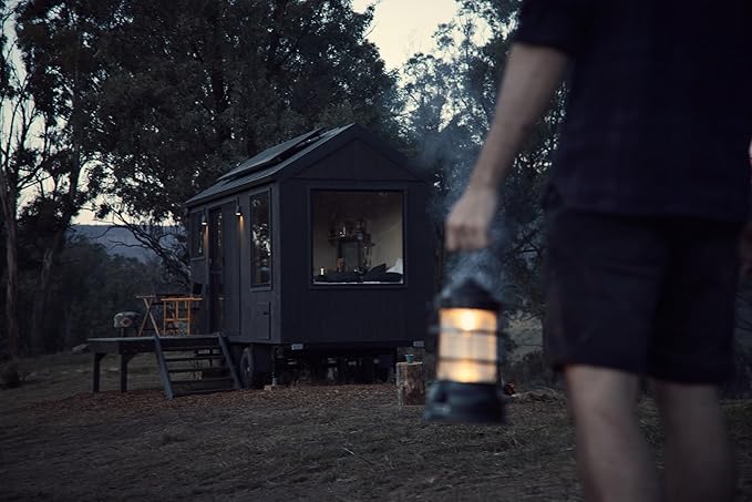 Barebones Forest Lantern – Antique Bronze, Vintage Rechargeable LED Lantern with Adjustable Brightness – Battery Operated Camping Light for Outdoor Adventures, Backyard Gatherings, and Emergency Use