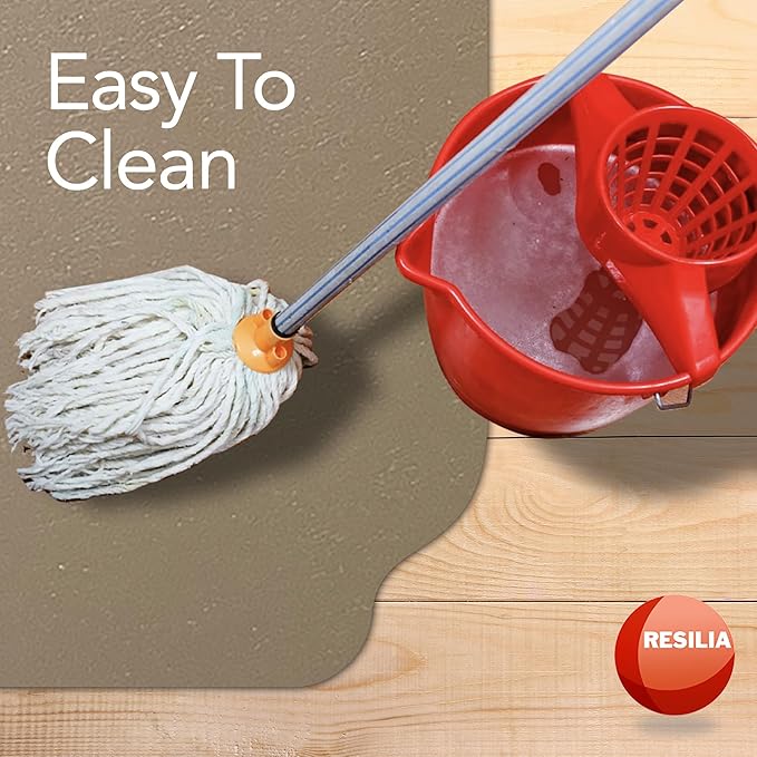 RESILIA Large Under Grill Mat – Heavy Duty, Reusable Outdoor Floor Protector Mats for Deck, Patio, & Garage – 72 Inch x 48 Inch with 12 Inch Splatter Protection Lip, Beige/Tan Orange Peel