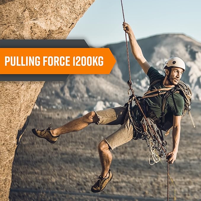 Nice C Climbing Rope, Rescue Rope, Construction Rope, Rock Climbing Rope, Static 10mm 32ft/64ft/96ft/160ft/230ft/500ft/985ft/1000ft with Carry Bag (Orange, 20M(64ft))