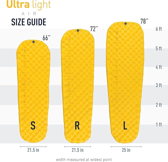 Sea to Summit Ultralight Backpacking Air Mattress, Large (78 x 25 x 2 inches)