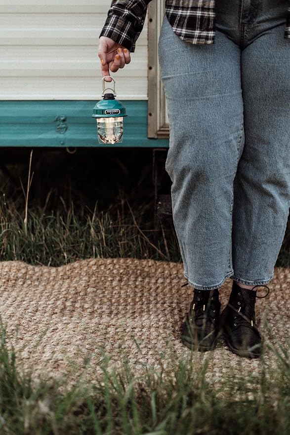 Barebones Beacon Hanging Light – Teal, Rechargeable LED Camping Lantern with Adjustable Brightness – Weatherproof Vintage-Style Hanging Lantern for Outdoor Adventures and Year-Round Use