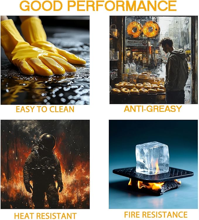 59x39 Inch Heavy Duty Grill Mat - Fireproof Mat for Wood Stove, Fire Pit & Outdoor Grill Protection, Double-Sided Ember Mat with Reflective Strips & Grommets (Non-Slip Deck Safe)