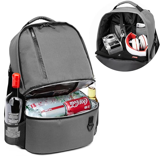 TUGUAN Insulated Cooler Backpack 38/42 Cans Double Deck Leakproof Lightweight Soft Lunch Backpack Small Cooler Bag Beach Picnic