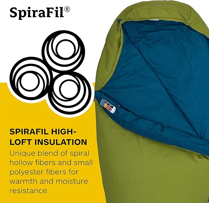 MARMOT Voyager 45° or 55° Mummy Sleeping Bags, Synthetic Spirafil Insulation for Camping & Backpacking