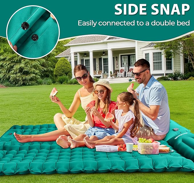 Sleeping Pad for Camping Extra Thick,79"×28" Inflatable Camping Pad Oversized,Waterproof Camping Mat Compact Built-in Foot Pump Pillow,Backpacking Sleeping Pad for Hiking,Tent,Traveling,Peacock Blue