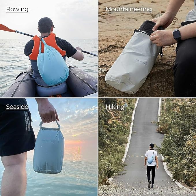 Ultralight Dry Bags 3 Piece Set - Waterproof Siliconized Dry Sack Accessory for Lightweight Travel, Boating, Kayaking, Camping, Swimming(Purple, 2L 4L 8L 3 Pack)