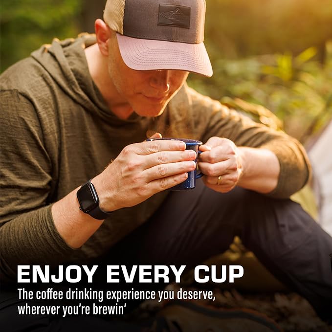 COLETTI Classic Camping Mugs — Enamel Coffee Mug, Camping Coffee Mugs — Premium Nostalgic Mug Set, German Imported Enamel Coating [Blue] [12 oz, Set of 4]