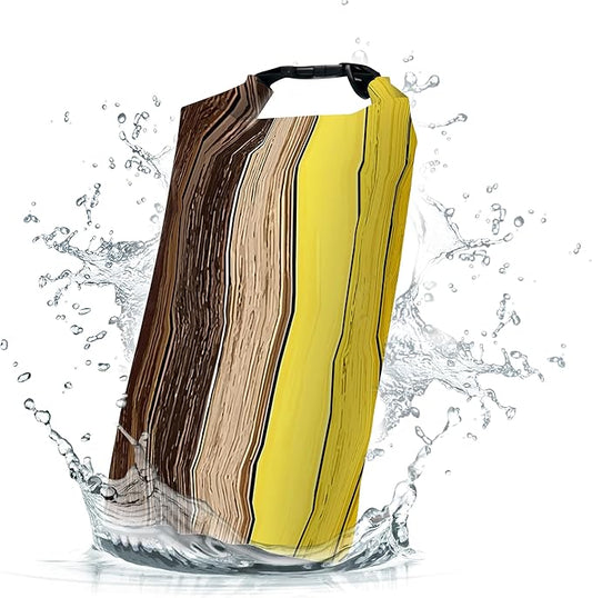 Waterproof Dry Bag,Roll Top Retro Rustic Barn Wood Small Waterproof Backpack 5L/10L/20L Floating and Lightweight Bags for Kayaking, Boating, Fishing, Swimming and Camping