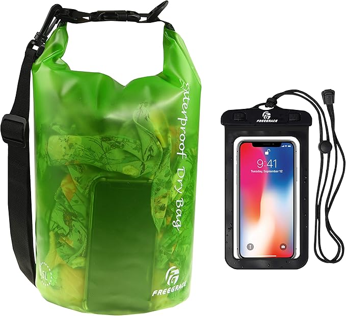 Waterproof Dry Bag - Lightweight Dry Sack with Seals and Waterproof Case - Float on Water - Keeps Gear Dry for Kayaking, Beach, Rafting, Boating, Hiking, Camping and Fishing