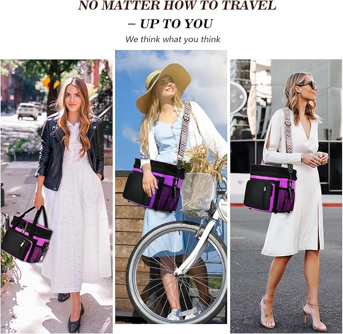 LOKASS Lunch Box for Women/Men-16L-Insulated Lunch Bag, Expandable Double-layer Leakproof Cooler Bag with Upgrade Adjustable Shoulder Strap Ideal for Work/Travel/Picnics（Hot Pink）