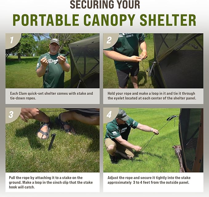 CLAM Pop Up Screen Tent, Outdoor Camping Gazebo Canopy, Escape, 11.5', Green