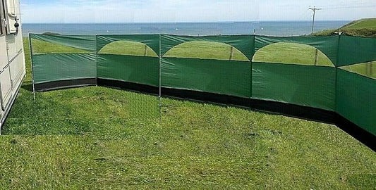 Windbreaker Wind Privacy Screen Camping Blocker 5 Panel Garden Beach Wind Shield 5ft High x 27.4ft Long (1 Forest Green)