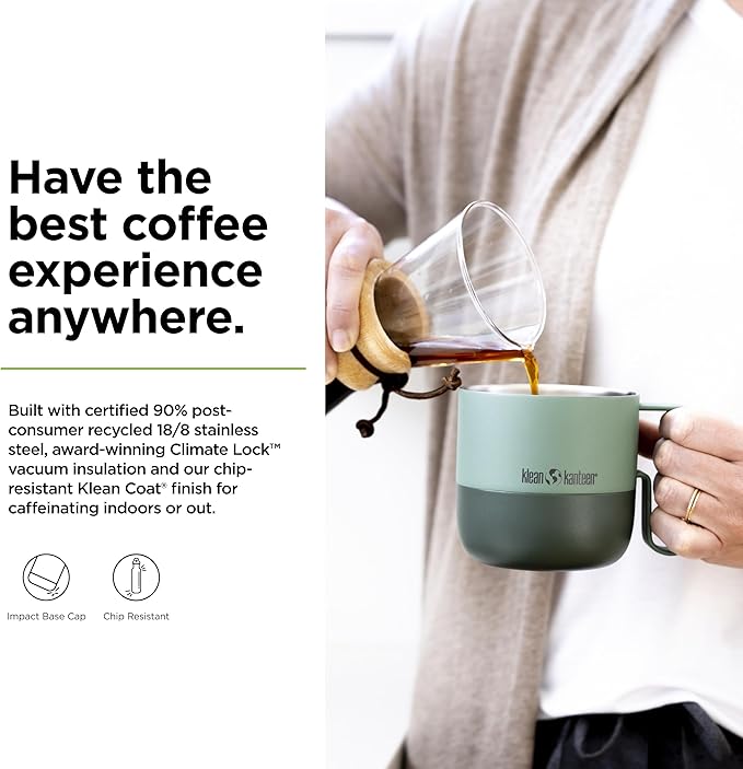 Klean Kanteen Rise Tumbler - Insulated Stainless Steel Tumbler w/Flip Lid, 16 oz, Stellar