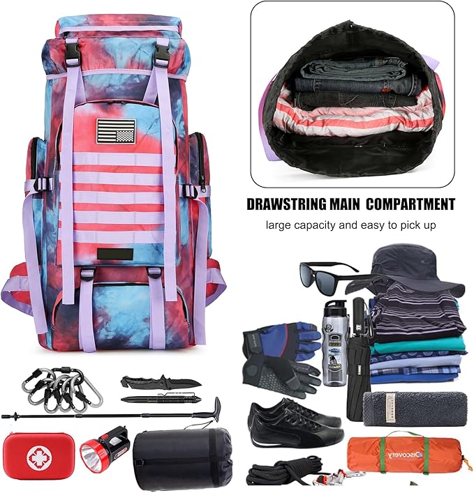 Hiking Backpack for Men 70L/100L Camping Backpack Military Rucksack Molle 3 Days Assault Pack for Climbing