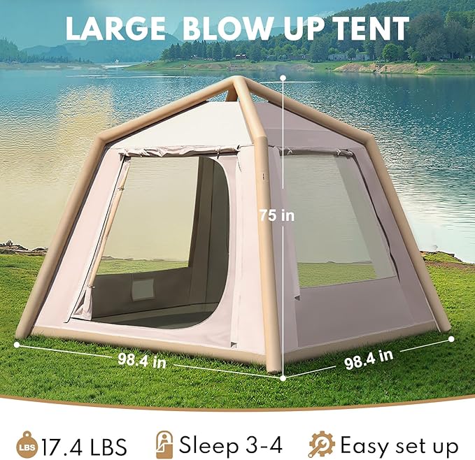 Inflatable Tents for Camping, Large Blow Up Tents for Camping Easy Set Up
