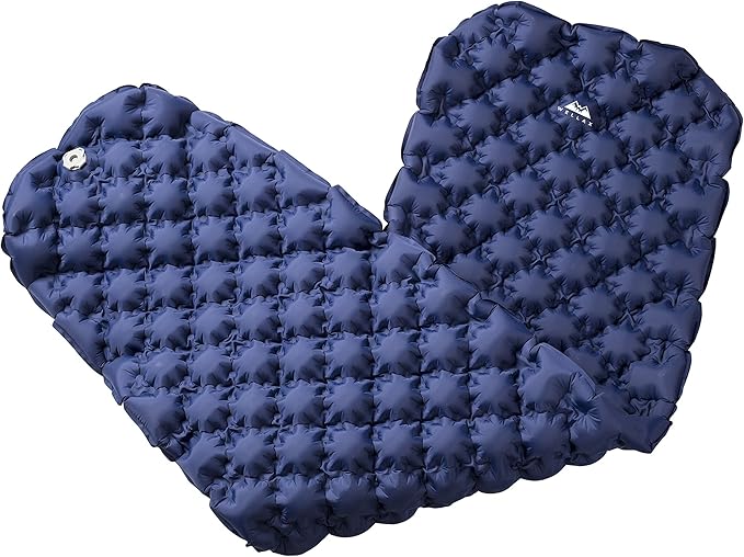 WELLAX Ultralight Air Sleeping Pad - Inflatable Sleeping Mat, Ultimate Airpad for Backpacking, Traveling, Camping and Hiking - Repair Kit, Carry Bag, Compact Air Mattress