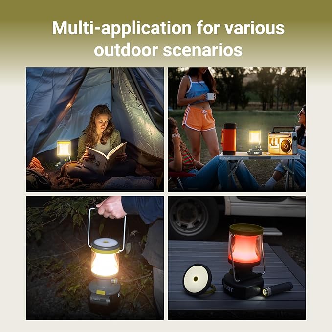 EXIT 20V 3-in-1 Rechargeable LED Lantern EX003, Portable, 800 Lumen Lantern Flashlight for Camping, Hurricane, Emergency, Hiking, Power Outages, 2.0 Ah Battery Included