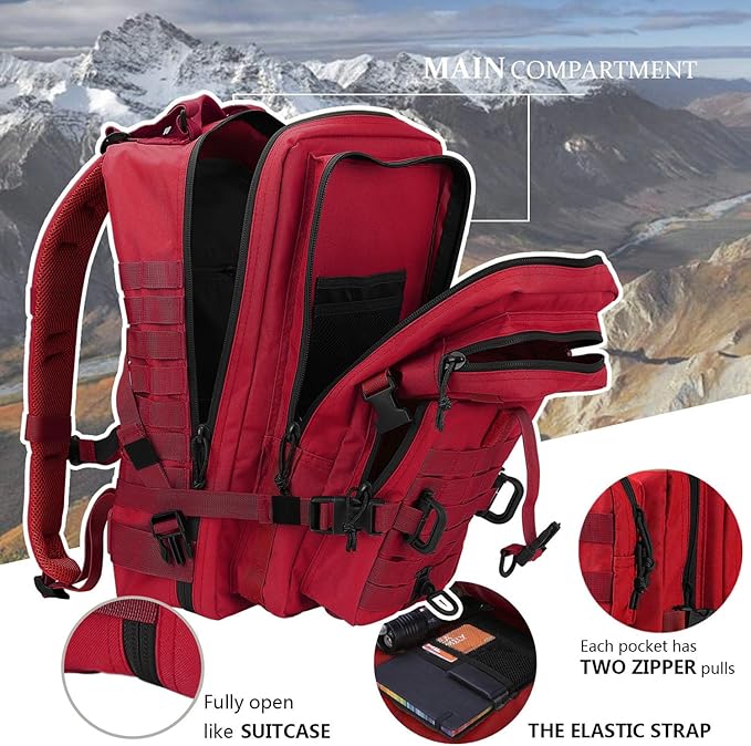 MOLLE Assault Pack, Tactical Backpack Military Army Camping Rucksack, 3-Day Pack