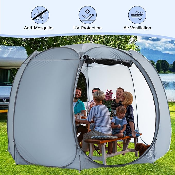Alvantor Pop Up Screen Tent House Room Instant Outdoor Camping Canopy Sun Shelter Gazebo for Patio, Backyard & Deck, Privacy Tent(2-10 People, 8'x8' 10'x10' 12'x12')