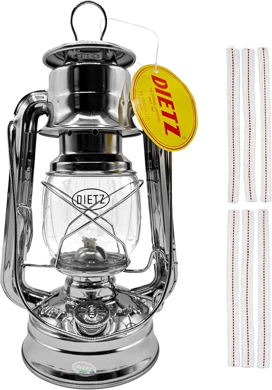 Light of Mine - Dietz #76 Original Nickel Oil Lantern with 1/2" Replacement Wick Strips (Nickel)
