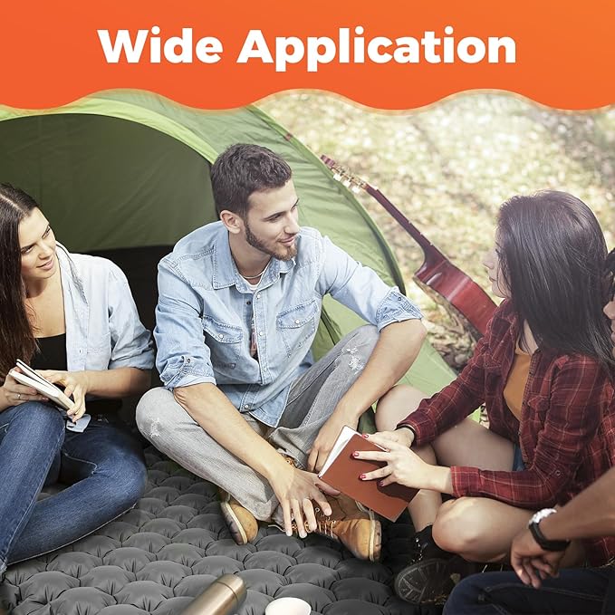 KingCamp Sleeping Pad for Camping, Inflatable Sleeping Pad Ultralight Connectable Camping Mattress with Pillow Built-in Foot Pump for Backpacking Hiking Tent Cot